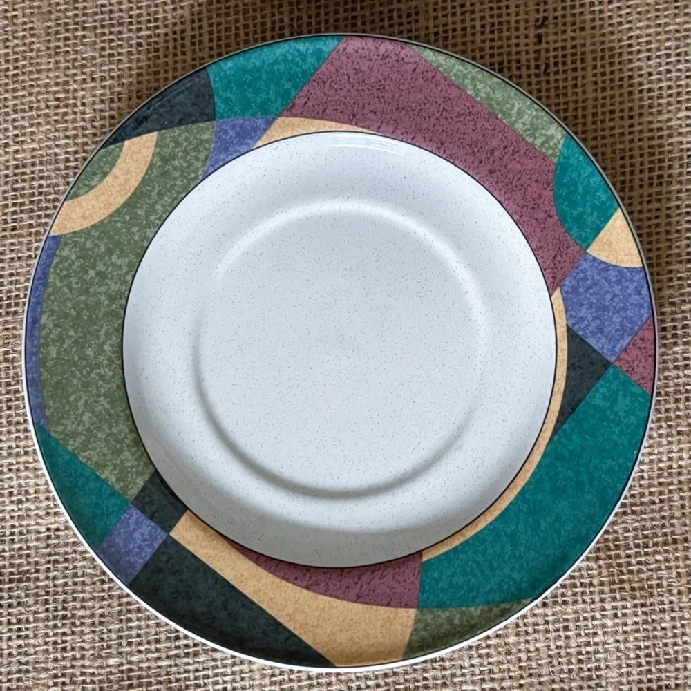 Vintage Studio Nova Impulse 7 Inch Bread Saucer Plates Funky Abstract New Wave